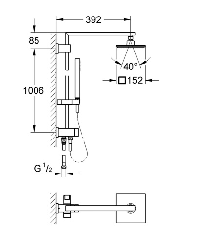 Душевая система Grohe Euphoria Cube 27696000
