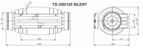 Канальный вентилятор Soler&Palau TD-350/125 Silent T