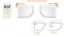 Душевой поддон 120x100 Cezares TRAY-A-RH-120/100-550-15-W-L левый, асимметричный, акриловый