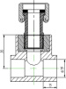 Тройник с накидной гайкой Kalde 20х3/4"В полипропилен 3222-tut-200c00