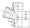 Тройник 75x50x67° косой, PP HTEA Ostendorf внутренняя канализация