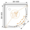 Душевой уголок 100x100 Cezares PRATICO-R-2-100-P-Cr