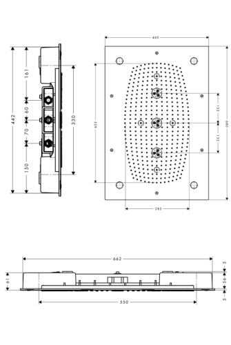 Верхний душ Hansgrohe Raindance Rainmaker 680 хром, с подсветкой 28418000