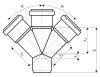 Крестовина 50x67° одноплоскостная HTDA Ostendorf внутренняя канализация