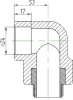 Угольник 90° соединительный Kalde 25x3/4"Н полипропилен 3222-emo-250c00