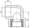 Угольник 90° соединительный Kalde 32x1/2"В полипропилен 3222-efo-320b00