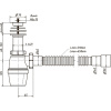 Сифон с литым выпуском 1 1/2"x40 мм c гофрой 40-40/50 Orio A-40029