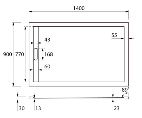 Душевой поддон 120x90 Cezares TRAY-AS-AH-120/90-30-W прямоугольный, литой мрамор