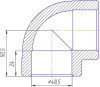 Угольник 90° Kalde 50x90 полипропилен 3212-elb-500000