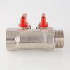 Коллектор 2 выхода Valtec 1"x3/4"Н евроконус с кранами VTc.580.NE.0602