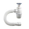 Сифон с литым выпуском 1 1/2"x40 мм c гофрой 40-40/50 Orio A-40029