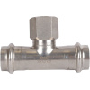 Тройник с резьбой ВПр-ВР 22x1/2"x22 пресс, нержавеющая сталь Rommer