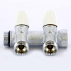 Коллектор 2 выхода Tiemme 3/4"x3/4"евроконус с вентилями, никелированый 1860026
