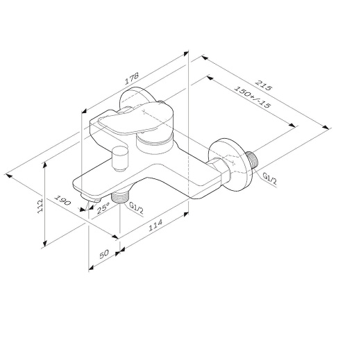 Смеситель для ванны AM.PM X-Joy F85A10022 черный