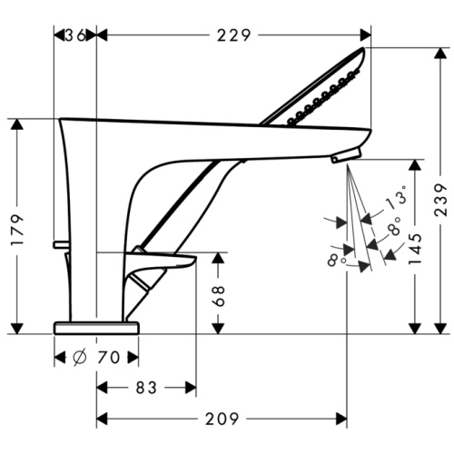 Смеситель для ванны Hansgrohe PuraVida 15432400 белый/хром