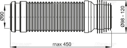 Гофра Alcaplast d 90/110 мм flexi для систем инсталляции M9006