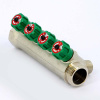 Коллектор 4 выхода Tiemme 1"x1/2"евроконус с вентилями, никелированый 1840004
