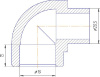Угольник 90° ВН Kalde 20x90 полипропилен 3212-elt-200000