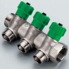 Коллектор 5 выходов Tiemme 1"x1/2"евроконус с вентилями, никелированый 1840011