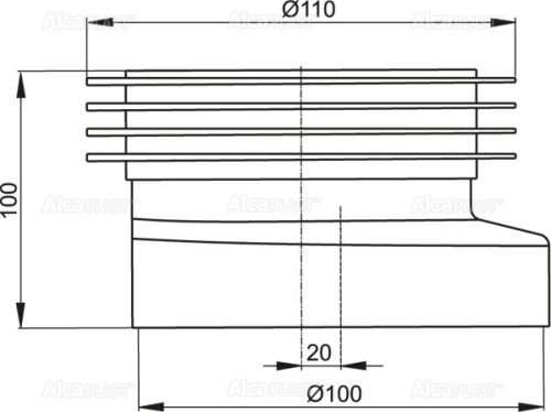 Манжета Alcaplast для унитаза эксцентрическая A990