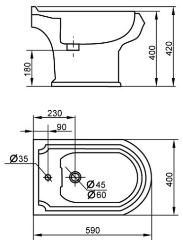 Биде напольное Cezares KING PALACE CZR-618-T