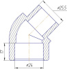 Угольник 90° ВН Kalde 25x45 полипропилен 3212-elt-250045