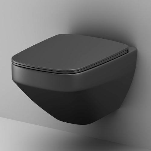 Подвесной унитаз Am.Pm Inspire V2.0 C50A1700MBSC черный матовый, FlashClean безободковый с сиденьем микролифт