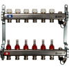 Коллектор отопления STOUT 1"нержа., 6x3/4" с расxодомерами, без кранов SMS 0927 000006