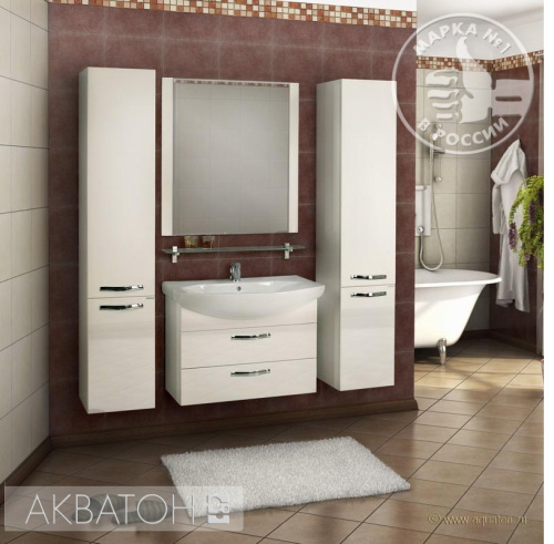 Тумба Акватон Ария 80 М белый, подвесная 1A140801AA010