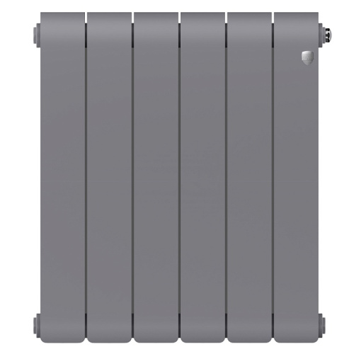 Биметаллический радиатор Royal Thermo INFINITY 500 VDR - 6 секций, нижнее справа, серебристый Silver Satin
