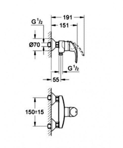 Смеситель для душа Grohe Bauloop 23340000 Хром