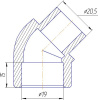 Угольник 90° ВН Kalde 20x45 полипропилен 3212-elt-200045