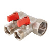 Коллектор 2 выхода Valtec 1"x3/4"Н евроконус с кранами VTc.580.NE.0602
