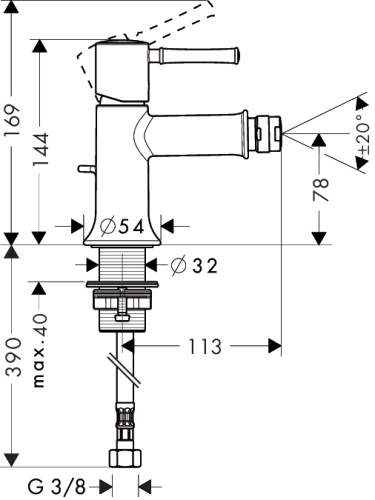 Смеситель для биде Hansgrohe Тalis Classic 14120000