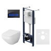 Унитаз-биде с инсталляцией Am.Pm IS450A38.CCC50A сенсор Touchless Pro черный + Inspire V2.0 белый, безободковый, электрокрышка биде