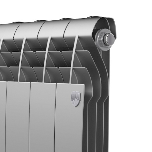 Биметаллический радиатор Royal Thermo BILINER B 350 - 10 секций, боковое, серебристый Silver Satin