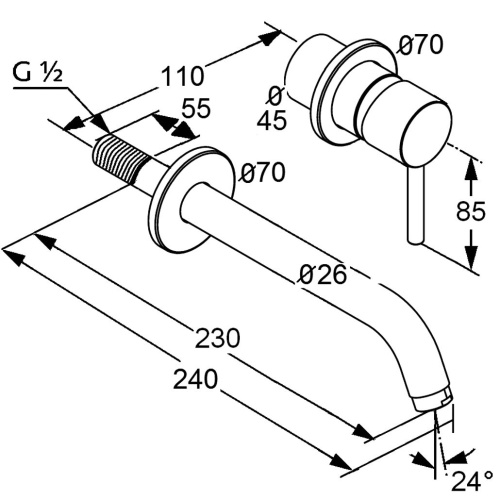 Смеситель для раковины Kludi Bozz 382450576 хром