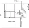 Соединитель под ключ Kalde 50x1 1/2"Н полипропилен 3222-nmo-501b06