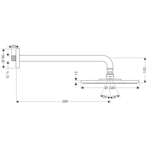 Верхний душ Hansgrohe Raindance S 240 Air 1jet хром 27474000