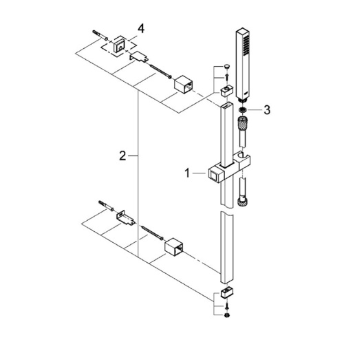 Душевой гарнитур Grohe Euphoria Cube 27700000 штанга 900 мм