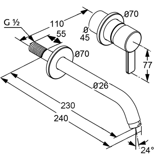 Смеситель для раковины Kludi Zenta 382450575 хром
