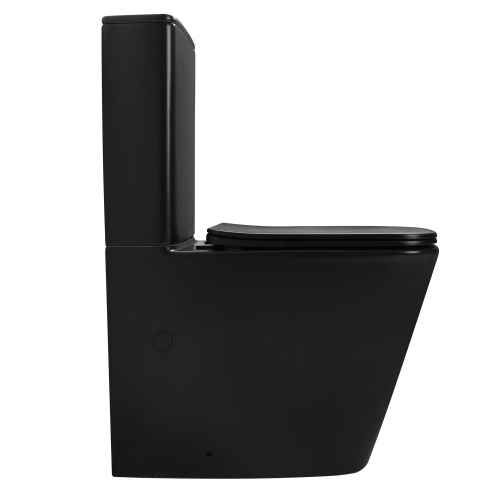 Унитаз-компакт ABBER Rechteck AC1210TMB черный матовый, безободковый, смыв торнадо