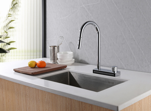 Смеситель для кухни ABBER Wasser Kreis AF8114 с выдвижной лейкой, хром