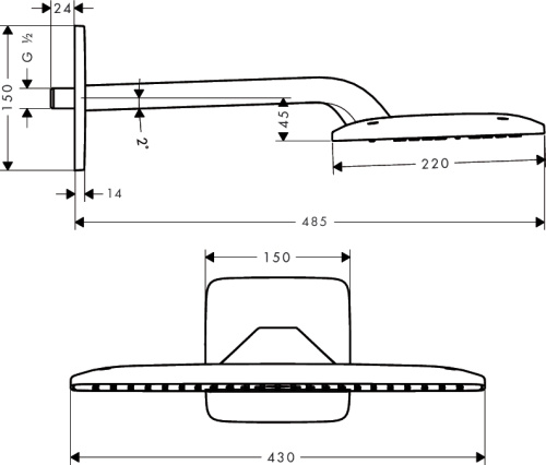 Верхний душ Hansgrohe Raindance Е 420 Air 27372000