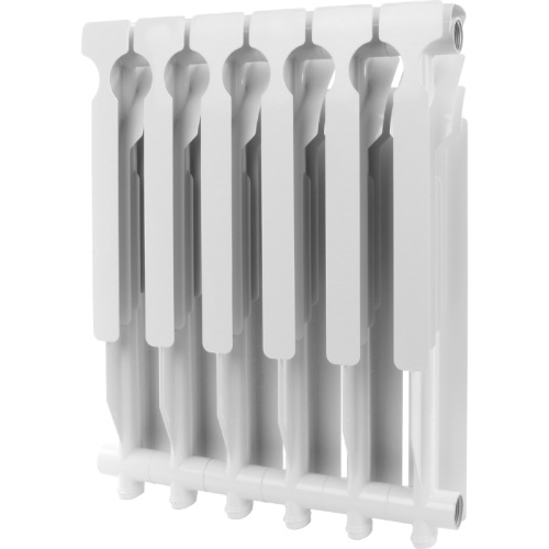 Алюминиевый радиатор Rommer Plus 500 - 10 секций, боковое, белый RAL 9016