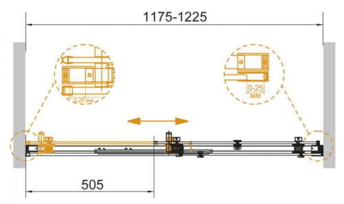 Душевая дверь в нишу Cezares STYLUS-SOFT-BF-1-110-C-Cr