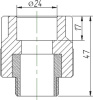 Соединитель Kalde 25x1/2"Н полипропилен 3222-nmo-250b00