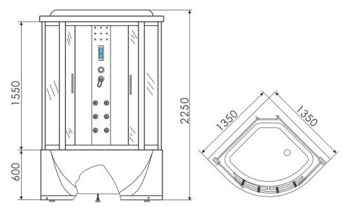 Душевой бокс 135x135 Erlit Comfort ER4335T-W3