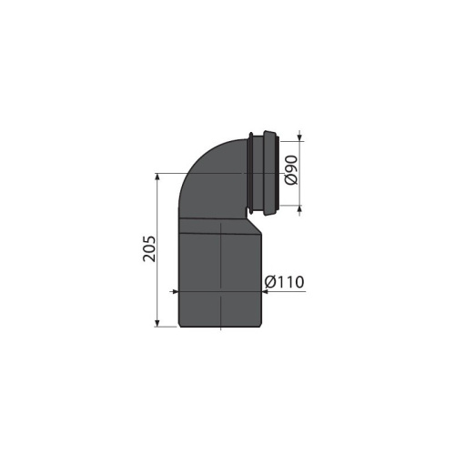 Переходной отвод DN90/110 Alcaplast для подключения унитаза к стоку M906