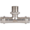 Тройник с резьбой ВПр-НР 15x1/2"x15 пресс, нержавеющая сталь Rommer